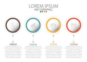 modelo de infográfico em quatro etapas, modelo para diagrama, gráfico, apresentação e gráfico. vetor