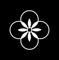 4 círculo com uma flor ícone. quatro círculo flor símbolo. vetor