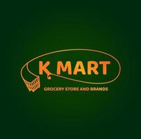 k mart mercearia loja e marcas. k mart logotipo. vetor