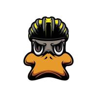 Pato bicicleta mascote logotipo Projeto vetor