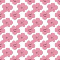 padrão floral vetor sem costura com flores. flora da primavera. estilo infantil simples desenhado à mão. muito ditsy para tecido, têxtil, papel de parede. papel digital em fundo branco