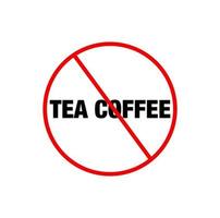chá café banido ícone. não chá café monograma. vetor