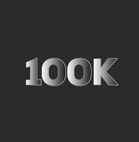 obrigado você 100k seguidores, social meios de comunicação publicar. vetor