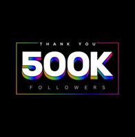 obrigado você 500k seguidores, social meios de comunicação publicar. vetor