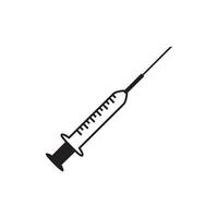 seringa ícone Projeto. médico ferramenta para tratamento. injeção equipamento placa e símbolo. vetor