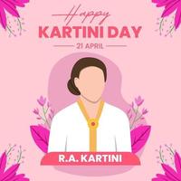 vetor kartini dia saudações. kartini é uma figura do indonésio mulheres emancipação. isto é muito adequado para dar saudações em Kartini's dia para ótimo mulheres.