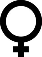 fêmea sexo símbolo ícone. fêmea gênero ícone, mulher sinal, fêmea ícone. Vênus símbolo. vetor