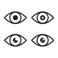 olhos ícone vetor ilustração, visão ícone símbolo isolado plano Projeto.