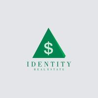 triângulo dinheiro dólar simples logotipo vetor