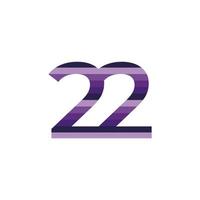 Dia 22 aniversário celebração logotipo vetor