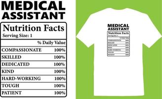médico assistente nutrição fatos camiseta vetor