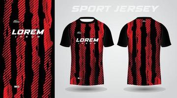 Preto vermelho futebol futebol esporte jérsei modelo Projeto para roupa de esporte. futebol camiseta brincar. vetor