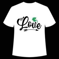 amor st patrick's dia camisa impressão modelo, por sorte encantos, irlandês, todos tem uma pequeno sorte tipografia Projeto vetor