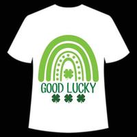 Boa por sorte st. patrick's dia camisa impressão modelo, por sorte encantos, irlandês, todos tem uma pequeno sorte tipografia Projeto vetor