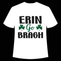 Erin ir fanfarronice st. patrick's dia camisa impressão modelo, por sorte encantos, irlandês, todos tem uma pequeno sorte tipografia Projeto vetor