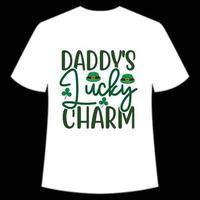 do papai por sorte charme st. patrick's dia camisa impressão modelo, por sorte encantos, irlandês, todos tem uma pequeno sorte tipografia Projeto vetor