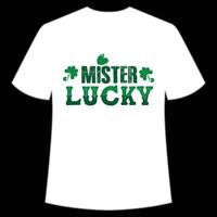 senhor por sorte st. patrick's dia camisa impressão modelo, por sorte encantos, irlandês, todos tem uma pequeno sorte tipografia Projeto vetor