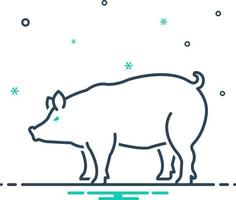 ícone de mistura para porco vetor