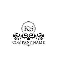 carta ks floral logotipo Projeto. logotipo para mulheres beleza salão massagem Cosmético ou spa marca vetor