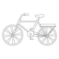 bicicleta, Preto linha desenho, rabisco isolado em branco fundo. vetor