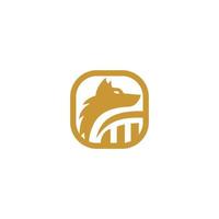 Raposa logotipo com crescimento gráfico dentro ouro cor vetor