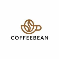café feijão com copo logotipo projeto, marca identidade logotipos vetor, moderno logotipo, logotipo desenhos vetor ilustração modelo
