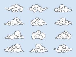 chinês estilo nuvens forma livre e muitos forma nuvens estão perfeito para seu decoração. vetor