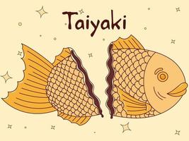 tradicional japonês Comida. ásia taiyaki. em forma de peixe biscoitos . vetor ilustração