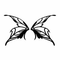 tribal fada asas logotipo. tatuagem Projeto. estêncil vetor ilustração.