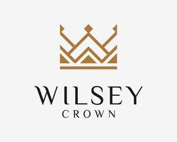 carta W inicial coroa rei rainha monarca diadema linha arte linear minimalista luxo vetor logotipo Projeto