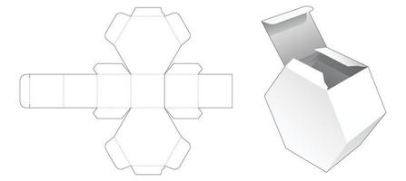 modelo de caixa de presente hexagonal recortado vetor
