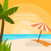 Ilustração em vetor plana praia férias