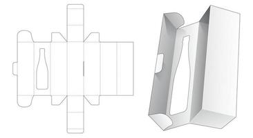 embalagem de garrafa com janela em forma de garrafa no modelo flip cut vetor