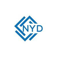 nyd carta logotipo Projeto em branco fundo. nyd criativo círculo carta logotipo conceito. nyd carta Projeto. vetor