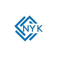 nyk carta logotipo Projeto em branco fundo. nyk criativo círculo carta logotipo conceito. nyk carta Projeto. vetor