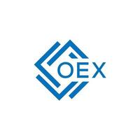 oex carta logotipo Projeto em branco fundo. oex criativo círculo carta logotipo conceito. oex carta Projeto. vetor