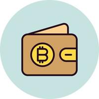 ícone de vetor de carteira bitcoin
