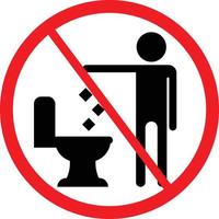 Faz não lançar lixo, bobagem, plástico ou papel toalhas dentro a banheiro placa. restrição ícone vetor