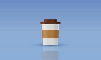 ilustração realista vetor papel café copo chá ícone 3d criativo isolado em fundo