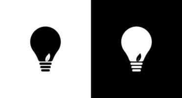 luminária logotipo luz lâmpada com folha inspiração Ideias ícone ilustração estilo desenhos modelos vetor