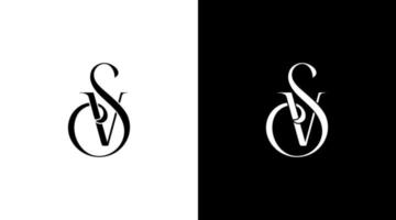 sv logotipo vetor monograma boutique joalheria símbolo ícone ilustração estilo Projeto modelo