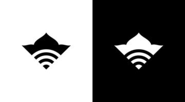 Wi-fi Internet logotipo vetor e cúpula monograma ícone estilo Projeto modelo