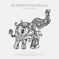 mandala de elefante. elementos decorativos vintage. padrão oriental, ilustração vetorial. vetor