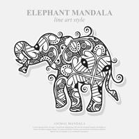 mandala de elefante. elementos decorativos vintage. padrão oriental, ilustração vetorial. vetor