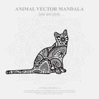 mandala de gato. elementos decorativos vintage. padrão oriental, ilustração vetorial. vetor