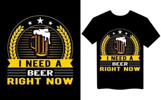 design de camiseta de cerveja vetor