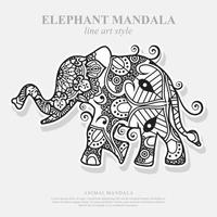 mandala de elefante. elementos decorativos vintage. padrão oriental, ilustração vetorial. vetor