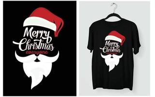 design de t-shirt de feliz natal vetor