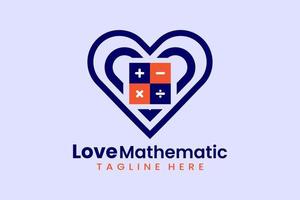 plano amor matemática logotipo modelo vetor Projeto