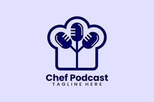 plano chefe de cozinha podcast logotipo modelo vetor Projeto